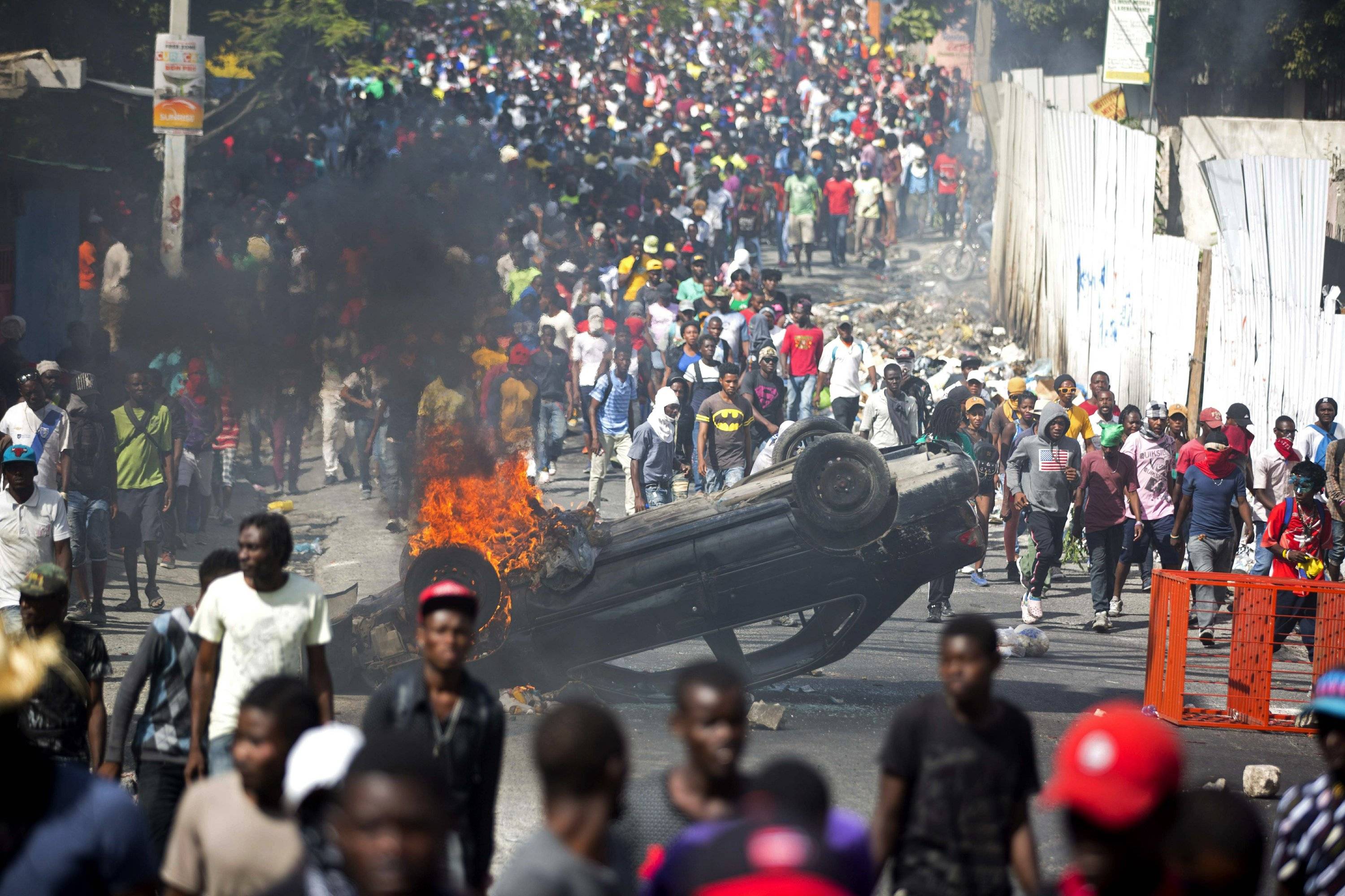 Thousands took to the street today in Haiti in an Anti-Government protest.