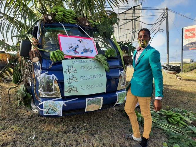 A farmer in Tobago staged a one-man protest