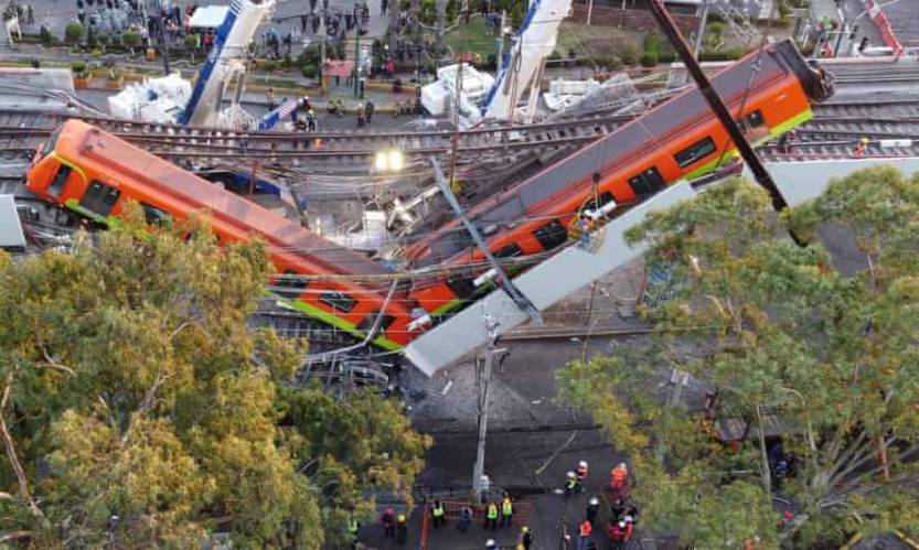 Mexico City train crash: 24 people dead in overpass collapse