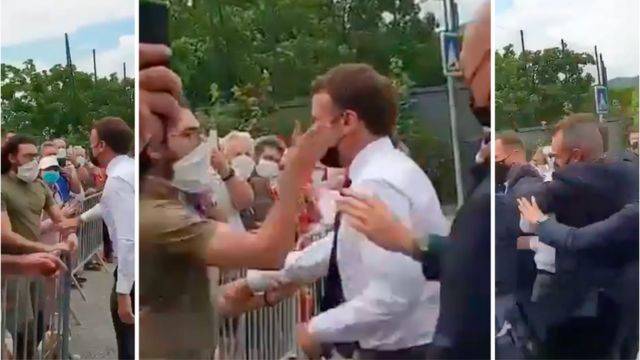 Protester slaps French President Emmanuel Macron in face