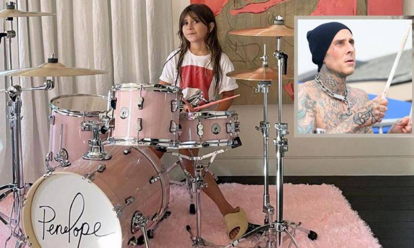 Travis Barker gives Kourtney Kardashian's daughter a drum set for her birthday