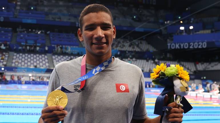 Tunisia's Ahmed Hafnaoui wins gold medal in 400-metre freestyle