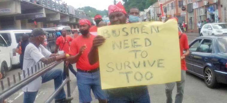 Busmen protest in Grenada