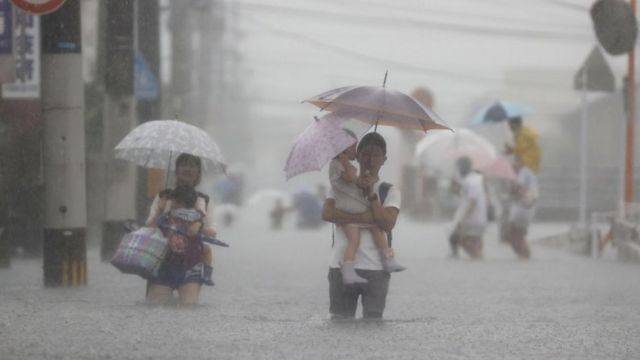 Nearly two million residents were told to seek shelter as Heavy Rains and landslides hit Japan