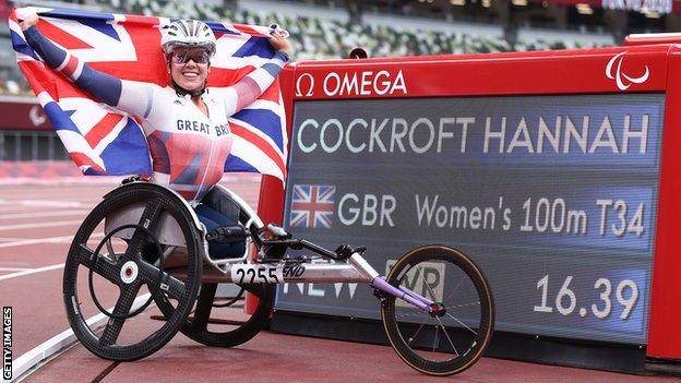 Great Britain's Hannah Cockroft wins third successive 100m gold at Tokyo Paralympics