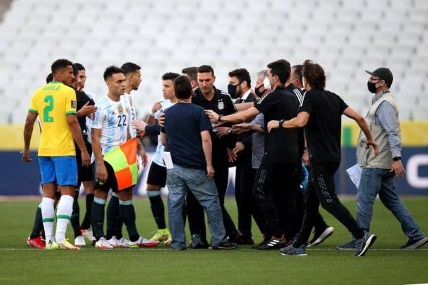 Brazil v Argentina was suspended five minutes after kick-off after players accused of Covid violatio