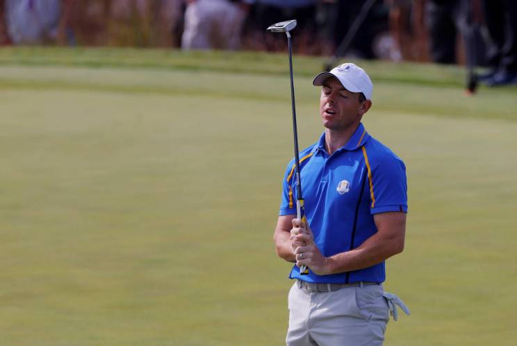 Struggling McIlroy dropped after USA open historic one-day lead at Ryder Cup