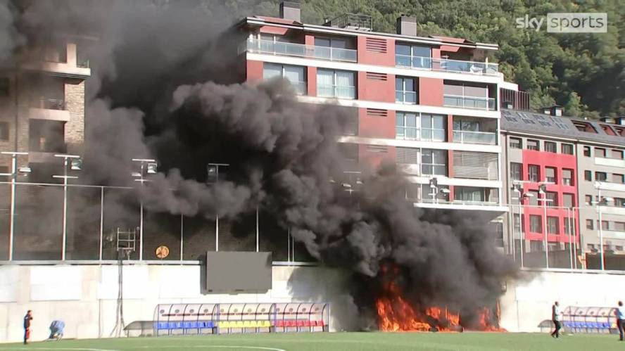 Fire breaks out at Andorra vs England match  National Stadium day before World Cup Qualifier