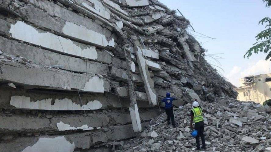 At least three dead after high rise in Nigeria building collapses and the race to find survivors