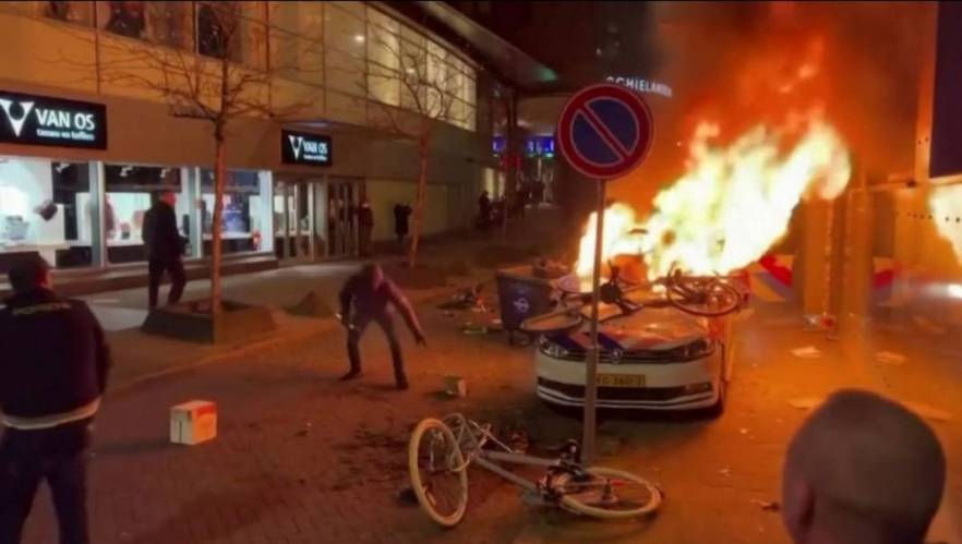 Rotterdam police open fire as protest over Covid curbs turns violent, 7 injured