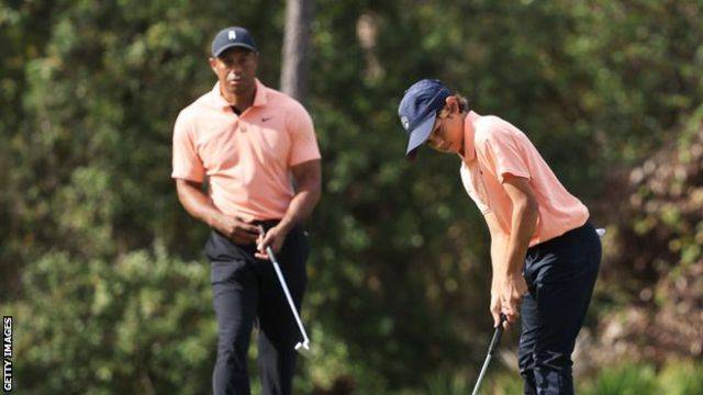Tiger Woods return to playing golf alongside son after crash 'Awesome'