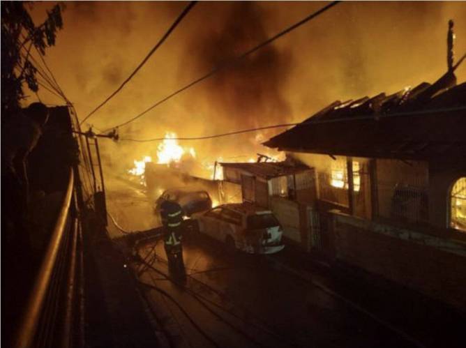 Fire destroys four Quarry Street homes in New Year celebrations