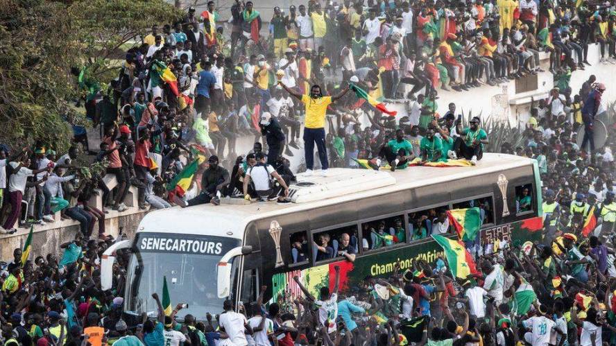 Senegal football team has thrown hero's welcome after winning Afcon 2021