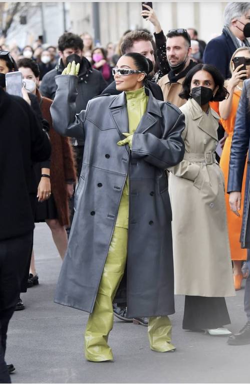 Kim Kardashian Rocks Three Full Leather Looks at Milan Fashion Week