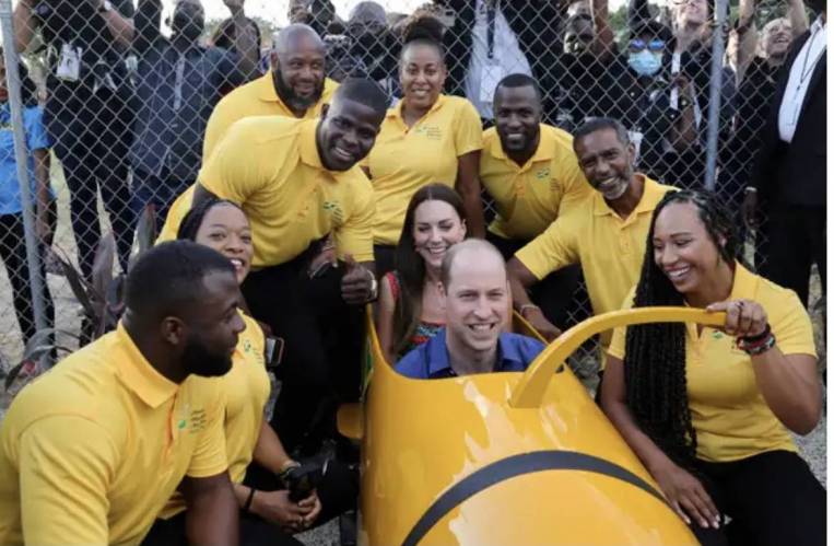 Prince William and Kate meet Raheem Sterling and bobsled stars in Jamaica, but protests continue