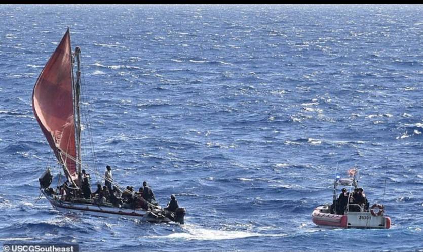 US Coast Guard intercepted overcrowded boat off the Bahamas with 132 Haitian migrants crammed on boa