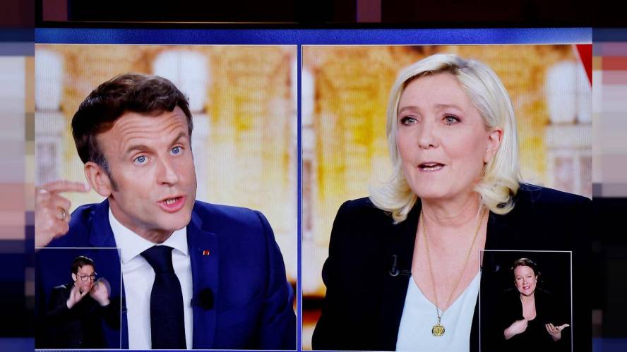 Le Pen and Macron clash in TV presidential debate
