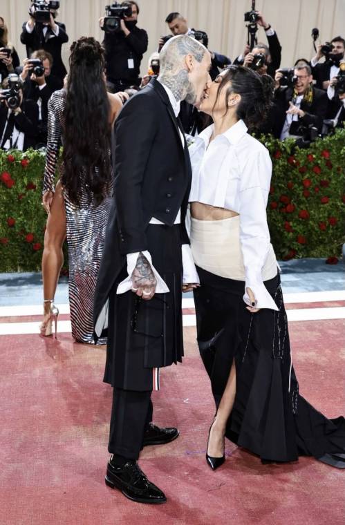 Kourtney Kardashian and Travis Barker Pack on PDA While Attending Met Gala for the First Time