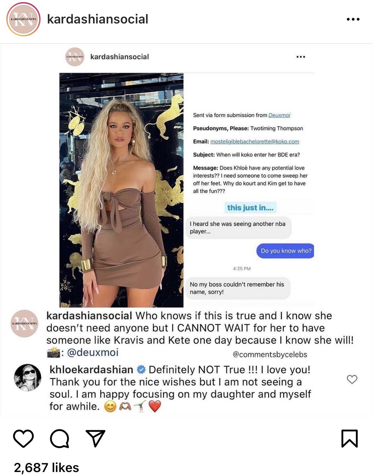 Khloe Kardashian Addresses Rumor She's Dating Another NBA Player