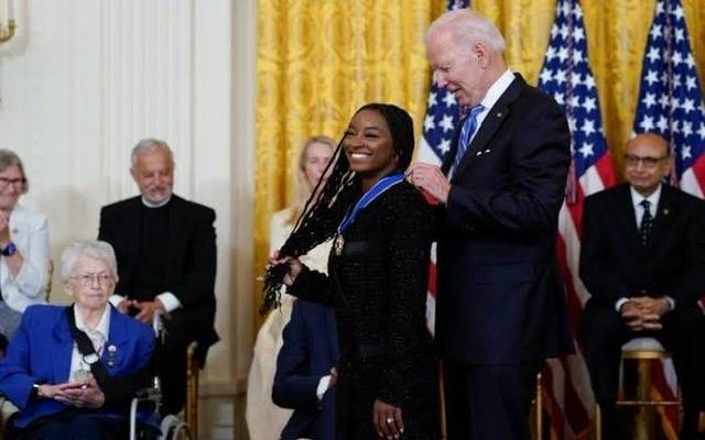 President Biden awarded Gymnast Simone Biles the highest US civilian award