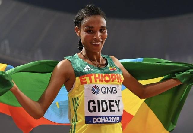 Ethiopian World record holder Gidey wins women's 10,000m title at athletics worlds