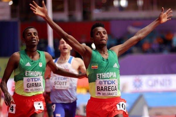 Solomon Barega won 3000m gold in Belgrade in a one-two for Ethiopia