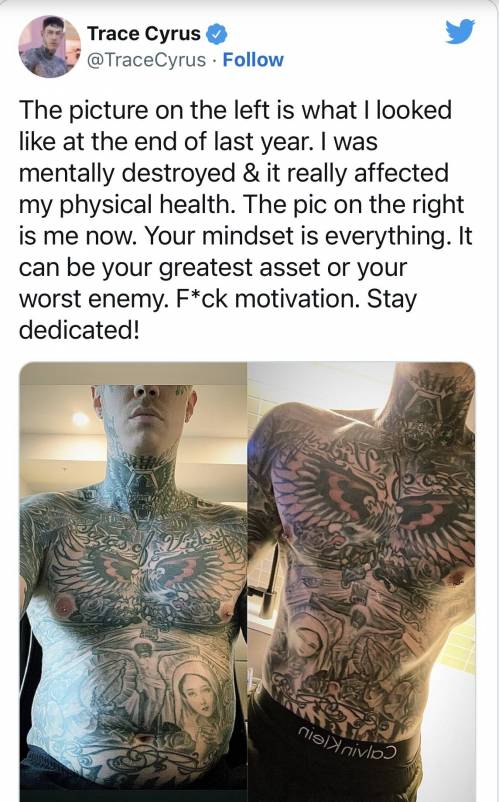Trace Cyrus Shows Off Body Transformation After Being 'Mentally Destroyed'
