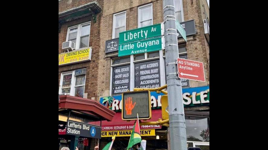 Little Guyana street sign in NYC stolen