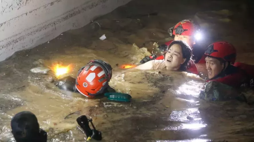 Seven dead in flooded South Korea car park after typhoon