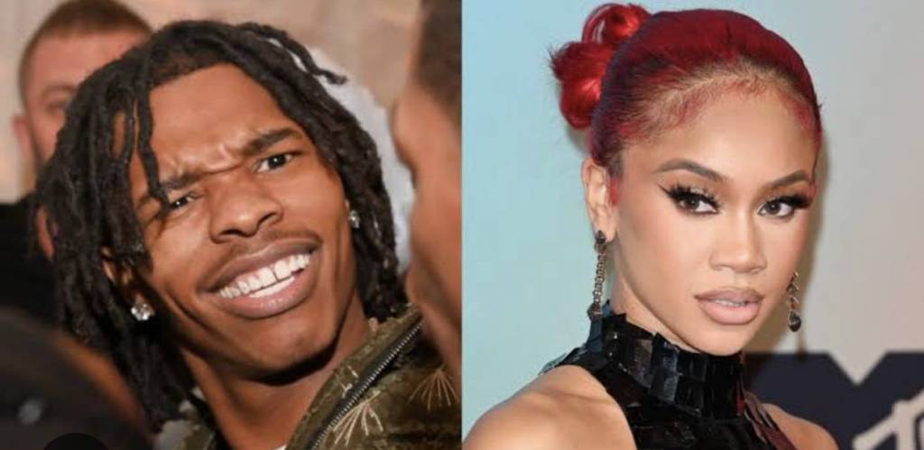 Lil Baby pulls a shaggy Denies being in a photo with saweetie sitting on his lap