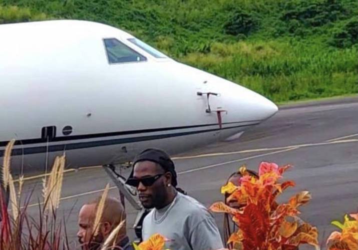 Burna Boy lands in Dominica
