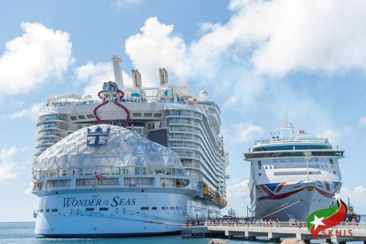 World’s largest cruise ship, Wonder of the Seas, visits St Kitts