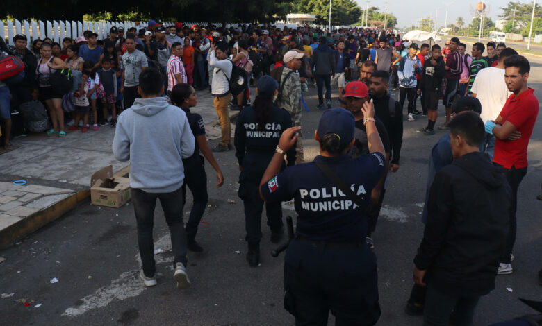 Migrants protest, demanding attention from authorities in southern Mexico