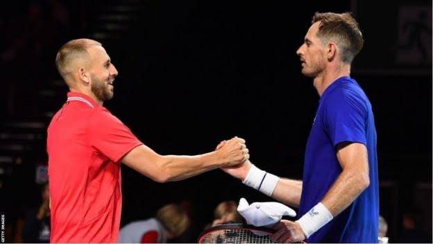 Dan Evans defeats Andy Murray as England wins the title at the Battle of the Brits