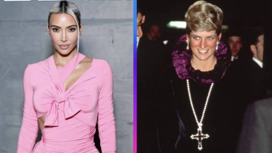 Kim Kardashian Buys $197,000 Cross Necklace Previously Worn by Princess Diana
