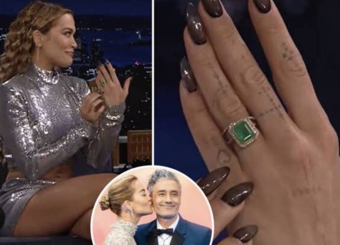 Rita Ora Debuts Unique Green Engagement Ring From Husband Taika Waititi
