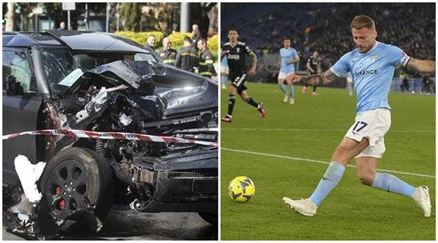Italy striker Ciro Immobile is in hospital after a car accident involving a tram