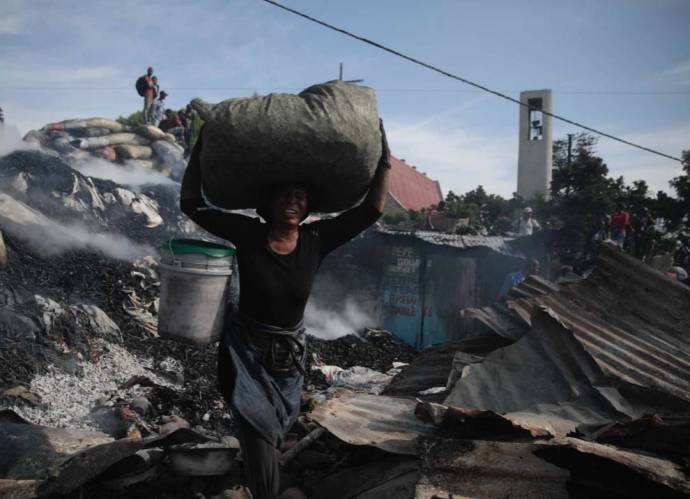 Fire consumes popular street market near Haiti's capital