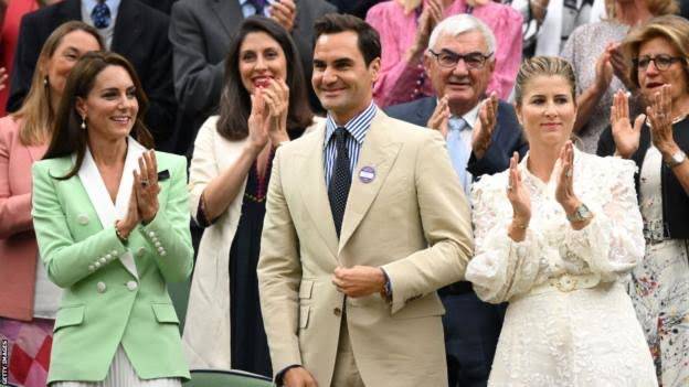 Eight-time Wimbledon champion Roger Federer honoured