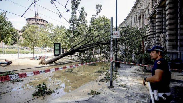 Extreme Storms ravage northern Italy as Sicily burns