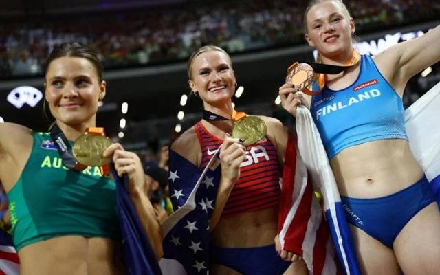 Nina Kennedy and Katie Moon shared the pole vault gold medal in Budapest