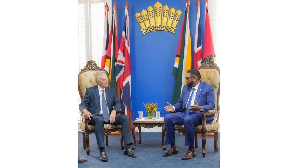 Tony Blair meets with President Ali on historic visit to Guyana