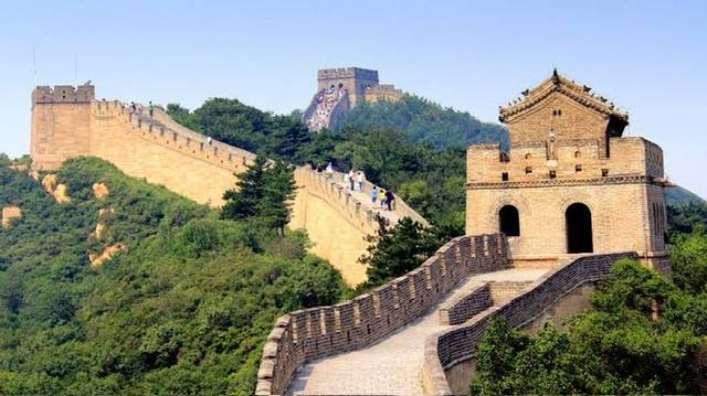 The Great Wall of China damaged by workers looking for a shortcut