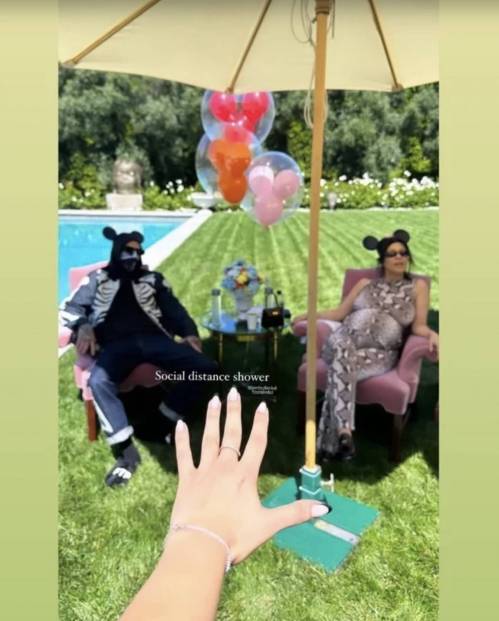 Kourtney Kardashian and Travis Barker Enjoy Socially Distant Disneyland Baby Shower