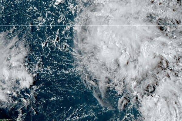 Tropical Storm Rina forms over the Central Tropical Atlantic