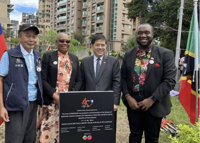 Saint Kitts and Nevis Embassy marks 40 years of Taiwan relations with tree planting