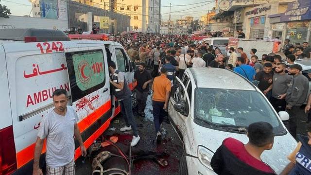 Red Crescent says 15 killed in attack on Gaza ambulance outside Al-Shifa hospital