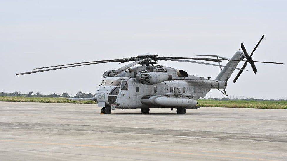 US Marines helicopter notified missing with five on board